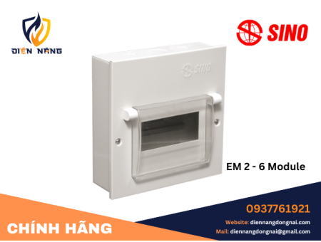 Tủ điện âm tường dân dụng Sino EM 2-6 Module - Công Ty TNHH Thương Mại Dịch Vụ Kỹ Thuật Điện Năng